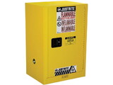 Justrite 891200 12 Gallon, 1 Shelf, 1 Door, Manual Close, Flammable Cabinet, Sure-Grip® EX Compac, Yellow - 891200