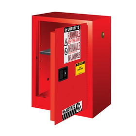 Justrite 891201 12 Gallon, 1 Shelf, 1 Door, Manual Close, Flammable Cabinet, Sure-Grip&reg; EX Compac, Red - 891201