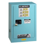 Justrite 8912022 12 Gallon, 1 Shelf, 1 Door, Manual Close, Corrosives/Acids Safety Cabinet, ChemCor® Compac, Blue - 8912022