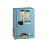 Justrite 891202 12 Gallon, 1 Shelf, 1 Door, Manual Close, Corrosives/Acid Steel Safety Cabinet, Sure-Grip® EX Compac, Blue - 891202