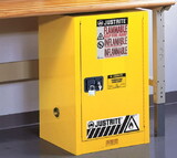 Justrite 891220 12 Gallon, 1 Shelf, 1 Door, Self Close, Flammable Cabinet, Sure-Grip® EX Compac, Yellow - 891220
