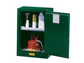 Justrite 891224 12 Gallon, 1 Shelf, 1 Door, Self-Close, Pesticides Safety Cabinet, Sure-Grip&#174; EX Compac, Green - 891224