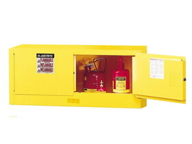 Justrite 891300 12 Gallon, 2 Doors, Manual Close, Flammable Cabinet, Sure-Grip&#174; EX Piggyback, Yellow - 891300