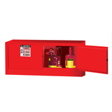 Justrite 891301 12 Gallon, 2 Doors, Manual Close, Flammable Safety Cabinet, Sure-Grip® EX Piggyback, Red - 891301