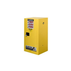 Justrite 891500 15 Gallon, 1 Shelf, 1 Door, Manual Close, Flammable Cabinet, Sure-Grip&reg; EX Compac, Yellow - 891500