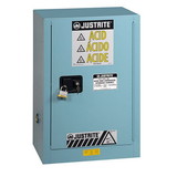 Justrite 891502 15 Gallon, 1 Shelf, 1 Door, Manual Close, Corrosives/Acid Steel Safety Cabinet, Sure-Grip® EX Compac, Blue - 891502