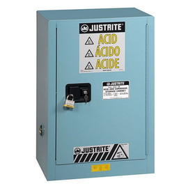 Justrite 891502 15 Gallon, 1 Shelf, 1 Door, Manual Close, Corrosives/Acid Steel Safety Cabinet, Sure-Grip&reg; EX Compac, Blue - 891502