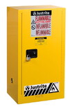Justrite 891510 20 Gallon, 2 Shelves, 1 Door, Manual Close, Paint Safety Cabinet, Sure-Grip® EX, Yellow - 891510