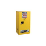 Justrite 891520 15 Gallon, 1 Shelf, 1 Door, Self Close, Flammable Cabinet, Sure-Grip® EX Compac, Yellow - 891520