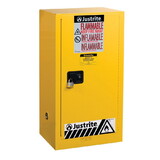 Justrite 891530 20 Gallon, 2 Shelves, 1 Door, Self Close, Paint Safety Cabinet, Sure-Grip® EX, Yellow - 891530