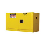 Justrite 891700 17 Gallon, 1 Shelf, 2 Doors, Manual Close, Flammable Safety Cabinet, Sure-Grip® EX Piggyback, Yellow - 891700