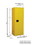 Justrite 892200 Sure-Grip&reg; EX Slimline Flammable Safety Cabinet, 22 gallon, 1 manual close doors, Yellow