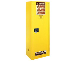 Justrite 895420 54 Gallon, 3 Shelves, 1 Door, Self Close, Flammable Cabinet, Sure-Grip&reg; EX Deep Slimline, Yellow - 895420