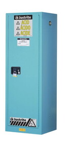 Justrite 892202 22 Gallon, 3 Shelves, 1 Door, Manual Close, Corrosives/Acid Steel Safety Cabinet, Sure-Grip&#174; EX Slimline, Blue - 892202