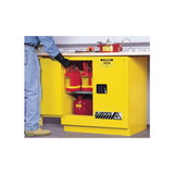 Justrite 892300 22 Gallon, 1 Shelf, 2 Doors, Manual Close,  Flammable Cabinet, Sure-Grip® EX Under Counter, Yellow - 892300
