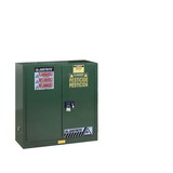 Justrite 893004 30 Gallon, 1 Shelf, 2 Doors, Manual-Close, Pesticides Safety Cabinet, Sure-Grip® EX, Green - 893004