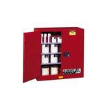 Justrite 893011 40 Gallon, 3 Shelves, 2 Doors, Manual Close, Paint Safety Cabinet, Sure-Grip® EX, Red - 893011