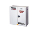 Justrite 8930253 30 Gallon, 1 Shelf, 2 Doors, Self-Close, Flammable Waste Cabinet, Sure-Grip® EX, White - 8930253