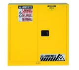 Justrite 893030 40 Gallon, 3 Shelves, 2 Doors, Self Close, Paint Safety Cabinet, Sure-Grip® EX, Yellow - 893030
