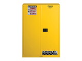 Justrite 894500 45 Gallon, 2 Shelves, 2 Doors, Manual Close, Flammable Cabinet, Sure-Grip® EX, Yellow - 894500