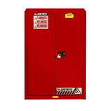 Justrite 894501 45 gallon Red Flammable Safety Cabinet, 2 Manual Close Door - Sure-Grip® EX- #894501