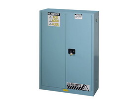 Justrite 894522 45 Gallon, 2 Shelves, 2 Doors, Self Close, Corrosives/Acid Steel Safety Cabinet, Sure-Grip&reg; EX, Blue - 894522