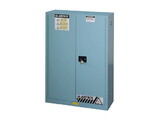 Justrite 894502 45 Gallon, 2 Shelves, 2 Doors, Manual Close, Corrosives/Acid Steel Safety Cabinet, Sure-Grip® EX, Blue - 894502