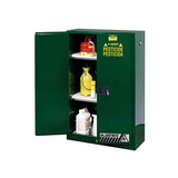 Justrite 894504 45 Gallon, 2 Shelves, 2 Doors, Manual-Close, Pesticides Safety Cabinet, Sure-Grip® EX, Green - 894504
