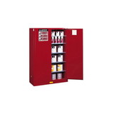 Justrite 894511 60 Gallon, 5 Shelves, 2 Doors, Manual Close, Paint Safety Cabinet, Sure-Grip® EX, Red - 894511