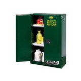 Justrite 894524 45 Gallon, 2 Shelves, 2 Doors, Self-Close, Pesticides Safety Cabinet, Sure-Grip® EX, Green - 894524