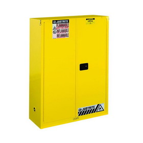 Justrite 894530 60 Gallon, 5 Shelves, 2 Doors, Self Close, Paint Safety Cabinet, Sure-Grip&reg; EX, Yellow - 894530