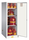 Justrite 895405 54 Gallon, 3 Shelves, 1 Door, Manual Close, Flammable Cabinet, Sure-Grip® EX Deep Slimline, White - 895405