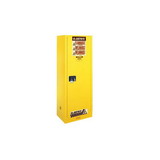 Justrite 895420 54 Gallon, 3 Shelves, 1 Door, Self Close, Flammable Cabinet, Sure-Grip® EX Deep Slimline, Yellow - 895420