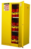 Justrite 896000 60 Gallon, 2 Shelves, 2 Doors, Manual Close, Flammable Cabinet, Sure-Grip® EX, Yellow - 896000