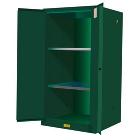 Justrite 896004 60 Gallon, 2 Shelves, 2 Doors, Manual-Close, Pesticides Safety Cabinet, Sure-Grip&reg; EX, Green - 896004