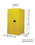 Justrite 896010 96 Gallon, 5 Shelves, 2 Doors, Manual Close, Paint Safety Cabinet, Sure-Grip&reg; EX, Yellow - 896010