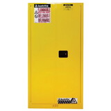 Justrite 896020 60 Gallon, 2 Shelves, 2 Doors, Self Close, Flammable Cabinet, Sure-Grip® EX, Yellow - 896020