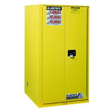 Justrite 896030 96 Gallon, 5 Shelves, 2 Doors, Self Close, Paint Safety Cabinet, Sure-Grip® EX, Yellow - 896030