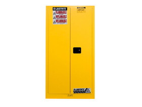 Justrite 896220 55 Gallon, 1 Drum Vertical, 1 Shelf, 2 Doors, Self-Close, Flammable Cabinet w/ Drum Support, Sure-Grip&reg; EX, Yellow - 896220