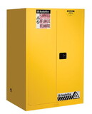 Justrite 899000 90 Gallon, 2 Shelves, 2 Doors, Manual Close, Flammable Cabinet, Sure-Grip® EX, Yellow - 899000