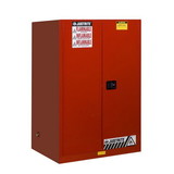 Justrite 899001 90 Gallon, 2 Shelves, 2 Doors, Manual Close, Sure-Grip® EX Flammable Cabinet, Red - 899001
