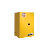 Justrite 899020 90 Gallon, 2 Shelves, 2 Doors, Self Close, Flammable Cabinet, Sure-Grip® EX, Yellow - 899020