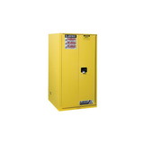 Justrite 899080 90 gallon Yellow Flammable Safety Cabinet, 1 Bi-Fold Self-Close Door - Sure-Grip® EX- #899080