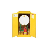 Justrite 899300 55 Gallon, 1 Drum Horizontal, 2 Doors, Manual Close, Flammable Cabinet with Cradle Track, Sure-Grip® EX, Yellow - 899300