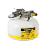 Justrite BY12752 2 Gallon, Polyethylene Quick-Disconnect Disposal Safety Can, Polypropylene and Stainless Steel Fittings for 3/8