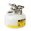 Justrite BY12752 2 Gallon, Polyethylene Quick-Disconnect Disposal Safety Can, Polypropylene and Stainless Steel Fittings for 3/8" Tubing, White - BY12752
