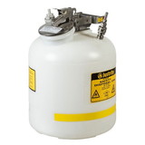 Justrite BY12755 5 Gallon, Polyethylene Quick-Disconnect Disposal Safety Can, Polypropylene and Stainless Steel Fittings for 3/8