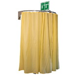 Justrite CURTAIN-WM Hughes Safety Shower Modesty Curtain, Wall-Mounted - CURTAIN-WM