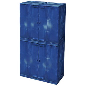 Justrite M48CRA 48 Gallon, Modular Poly Acid and Corrosive Cabinet - 8 Shelves, Quik-Assembly&#153;, Blue - M48CRA