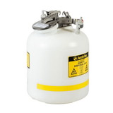 Justrite PP12755 5 Gallon, Polyethylene Quick-Disconnect Disposal Safety Can, Polypropylene Fittings for 3/8